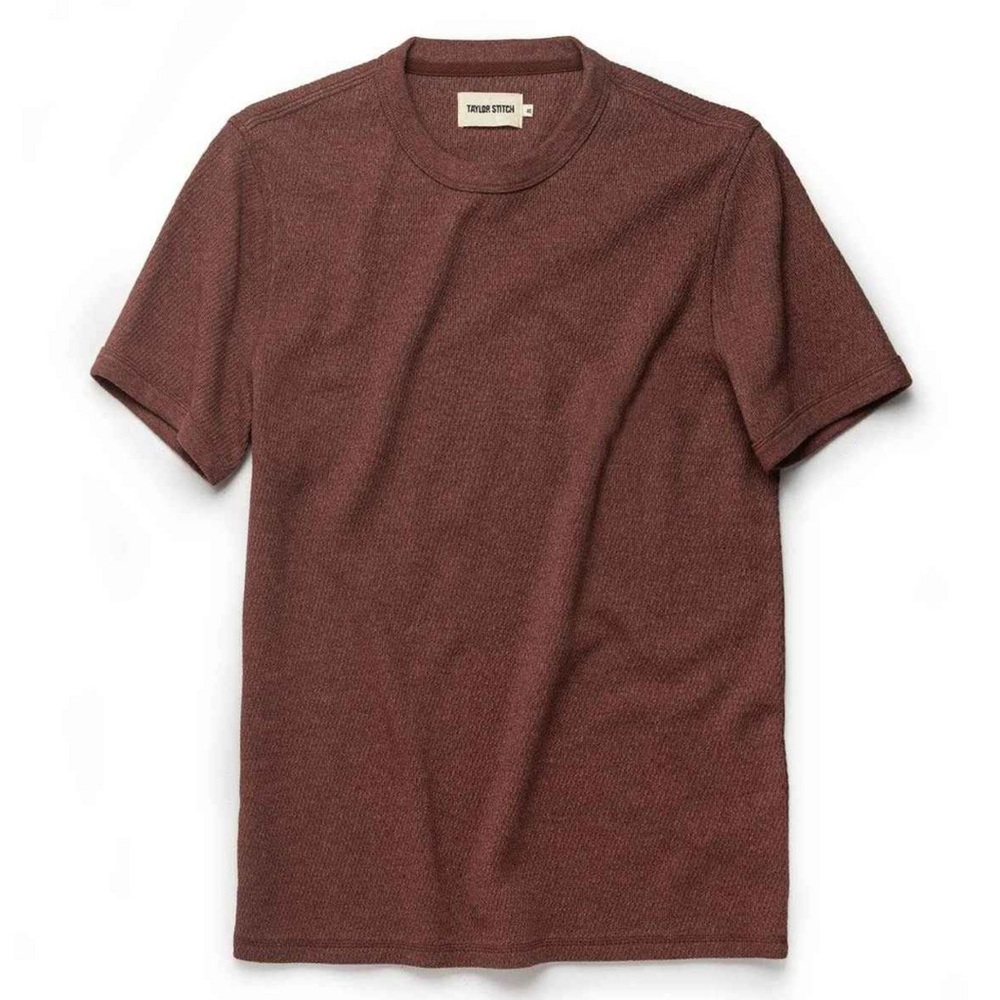 Taylor Stitch Heavy Bag Waffle Short Sleeve (Burgundy)